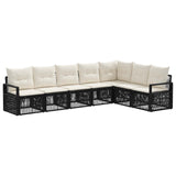 Set Divano da Giardino 7 pcs Nero polyrattan