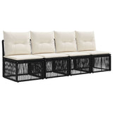 Set Divano da Giardino 7 pcs Nero polyrattan