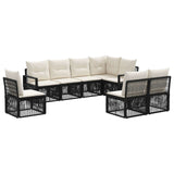 Set Divano da Giardino 8 pcs Nero polyrattan