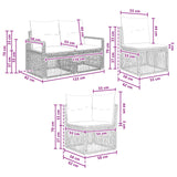 Set Divano da Giardino 8 pcs Grigio polyrattan