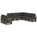 Set Divano da Giardino 9 pcs Grigio polyrattan