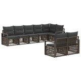 Set Divano da Giardino 8 pcs Grigio polyrattan