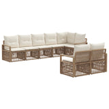 Set Divano da Giardino 8 pcs Beige polyrattan