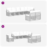 Set Divano da Giardino 8 pcs Beige polyrattan