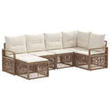 Set Divano da Giardino 6 pcs Beige polyrattan