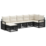 Set Divano da Giardino 7 pcs Nero polyrattan