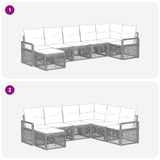Set Divano da Giardino 7 pcs Nero polyrattan