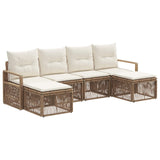 Set Divano da Giardino 6 pcs Beige polyrattan