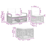 Set Divano da Giardino 6 pcs Beige polyrattan