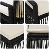 Set Divano da Giardino 7 pcs Nero polyrattan
