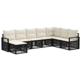 Set Divano da Giardino 8 pcs Nero polyrattan