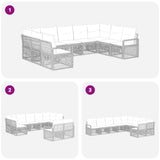 Set Divano da Giardino 9 pcs Nero polyrattan