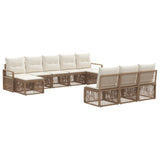 Set Divano da Giardino 10 pcs Beige polyrattan