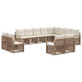 Set Divano da Giardino 12 pcs Beige polyrattan