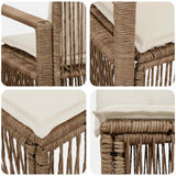 Set Divano da Giardino 11 pcs Beige polyrattan