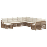 Set Divano da Giardino 11 pcs Beige polyrattan