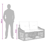 Set Divano da Giardino 3 pcs Grigio polyrattan