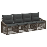 Set Divano da Giardino 4 pcs Grigio polyrattan