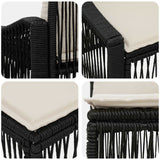 Set Divano da Giardino 12 pcs Nero polyrattan
