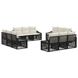 Set Divano da Giardino 12 pcs Nero polyrattan
