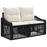 Set Divano da Giardino 12 pcs Nero polyrattan