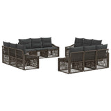 Set Divano da Giardino 12 pcs Grigio polyrattan