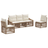 Set Divano da Giardino 5 pcs Beige polyrattan