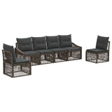 Set Divano da Giardino 6 pcs Grigio polyrattan
