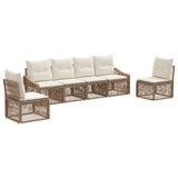 Set Divano da Giardino 6 pcs Beige polyrattan