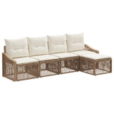 Set Divano da Giardino 5 pcs Beige polyrattan