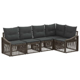 Set Divano da Giardino 5 pcs Grigio polyrattan