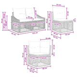 Set Divano da Giardino 5 pcs Grigio polyrattan