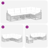 Set Divano da Giardino 5 pcs Grigio polyrattan