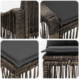 Set Divano da Giardino 9 pcs Grigio polyrattan