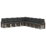 Set Divano da Giardino 9 pcs Grigio polyrattan