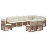 Set Divano da Giardino 10 pcs Beige polyrattan