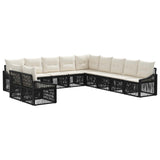 Set Divano da Giardino 11 pcs Nero polyrattan