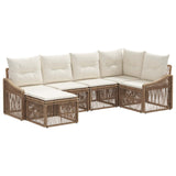 Set Divano da Giardino 6 pcs Beige polyrattan