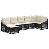 Set Divano da Giardino 7 pcs Nero polyrattan