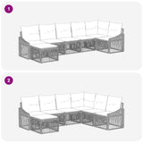 Set Divano da Giardino 7 pcs Nero polyrattan
