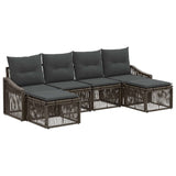 Set Divano da Giardino 6 pcs Grigio polyrattan