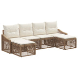 Set Divano da Giardino 6 pcs Beige polyrattan