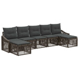 Set Divano da Giardino 7 pcs Grigio polyrattan