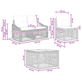 Set Divano da Giardino 7 pcs Grigio polyrattan