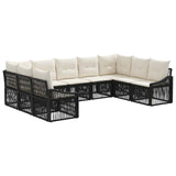 Set Divano da Giardino 9 pcs Nero polyrattan