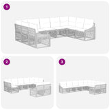 Set Divano da Giardino 9 pcs Beige polyrattan