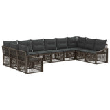 Set Divano da Giardino 10 pcs Grigio polyrattan