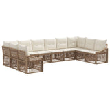 Set Divano da Giardino 10 pcs Beige polyrattan
