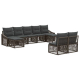 Set Divano da Giardino 9 pcs Grigio polyrattan