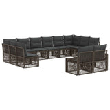 Set Divano da Giardino 12 pcs Grigio polyrattan